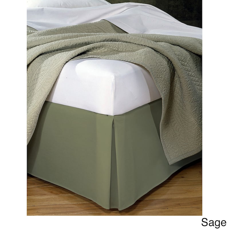 Fresh Ideas Poplin 14-inch Drop Bedskirt - King - Sage