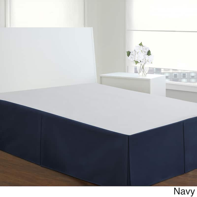 Fresh Ideas Poplin 14-inch Drop Bedskirt - Queen - Navy