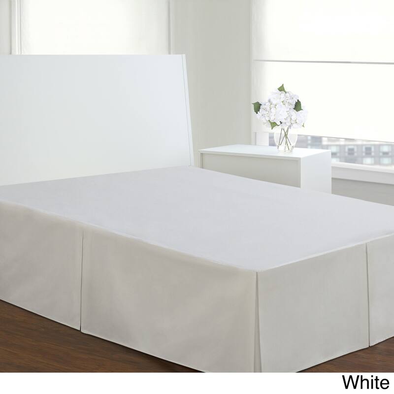 Fresh Ideas Poplin 14-inch Drop Bedskirt - Twin - White