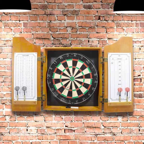 Budweiser Clydesdale Trademark Global Bristle Dartboard And Cabinet Set  (Darts Included)