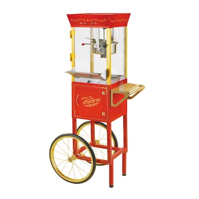 Nostalgia CCP510 Vintage 8-Ounce Commercial Popcorn Cart - 53 Inches Tall