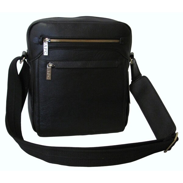 black leather messenger bag women's