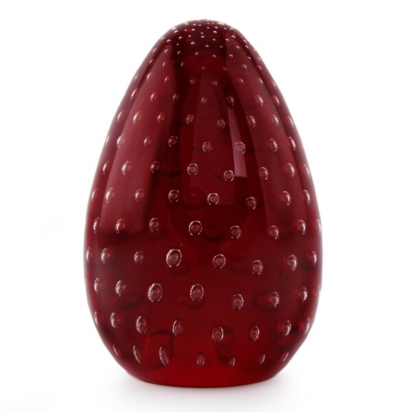 Shop Hand-blown 'Vermilion Egg' Paperweight (Brazil) - Free Shipping ...