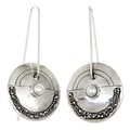 Moonlight Sand Unique Artisan White Freshwater Pearls Set in 925 Sterling Silver with Long Wires Dangle Earrings (Indonesia)