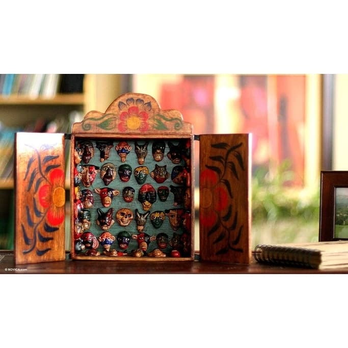 Wood 'Mask Collection' Retablo - Brown