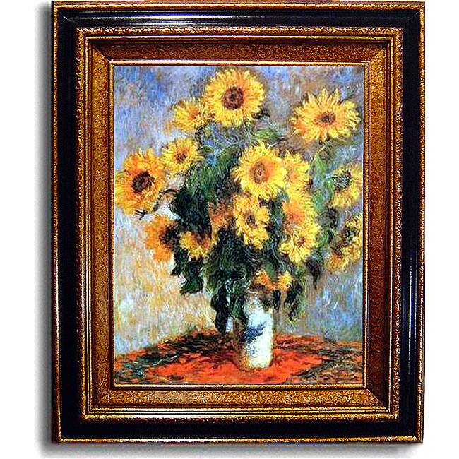 Claude Monet 'Sunflowers' Framed Canvas Art