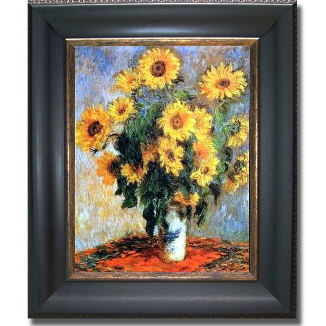 Claude Monet 'Sunflowers' Framed Canvas Art