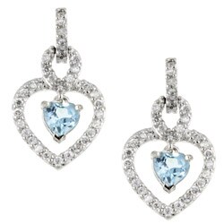 Glitzy Rocks Sterling Silver Euro Wire Blue Topaz Earrings - 11587452 ...