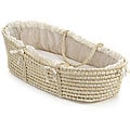 Badger Basket Natural Baby Moses Basket with Ecru Gingham Bedding