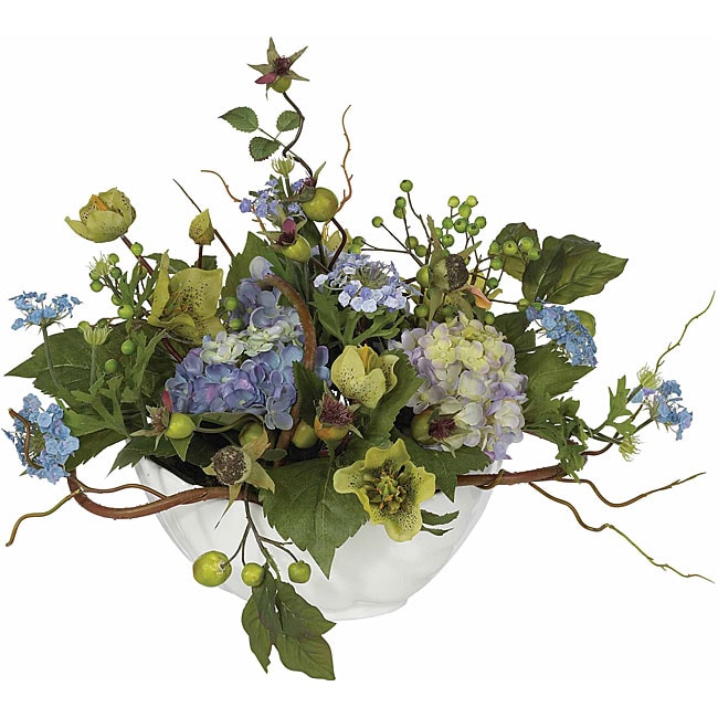 Shop Hydrangea Silk Flower Centerpiece Arrangement - Free ...