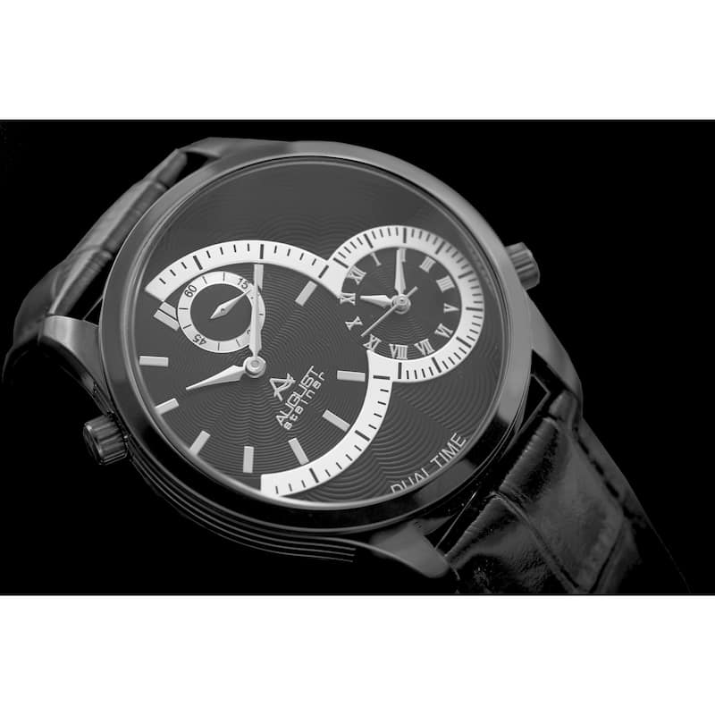 August Steiner Dual Time Men's Black Watch
