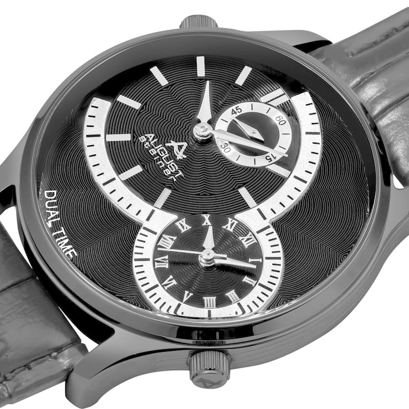 August Steiner Dual Time Men's Black Watch
