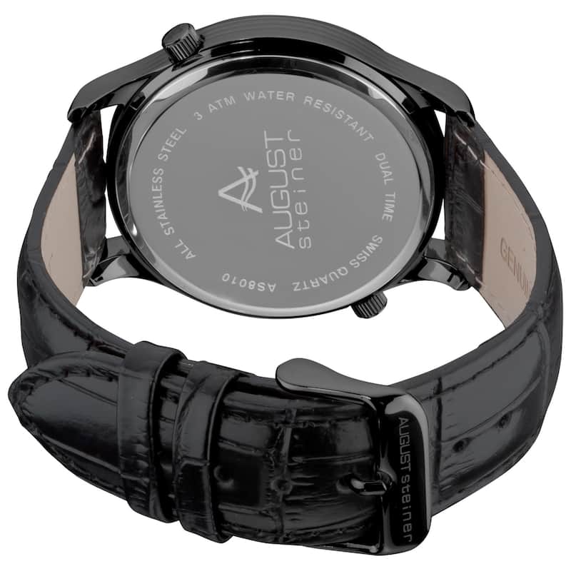 August Steiner Dual Time Men's Black Watch