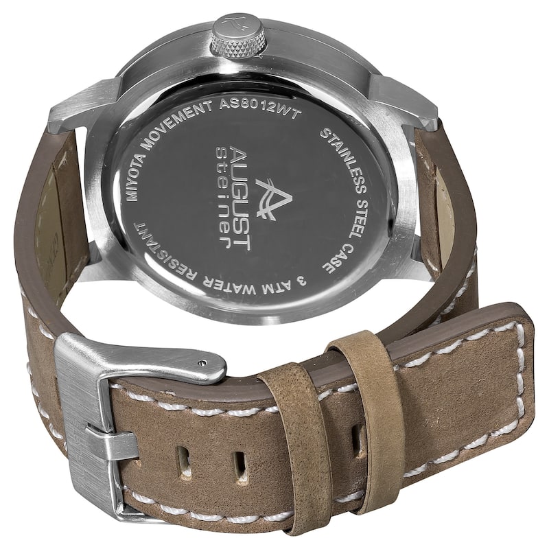 August Steiner Bright Men's Round Quartz White Watch