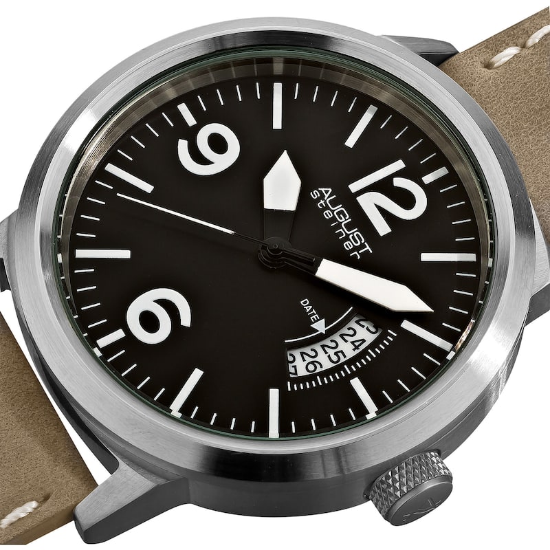 August Steiner Bright Men's Round Quartz White Watch