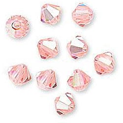 Beadaholique Austrian Crystal AB 4 mm Rosaline Bicone Beads (Case of 50) Beadaholique Loose Beads & Stones