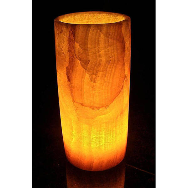 Handmade Alabaster Cylinder Lamp (Egypt)