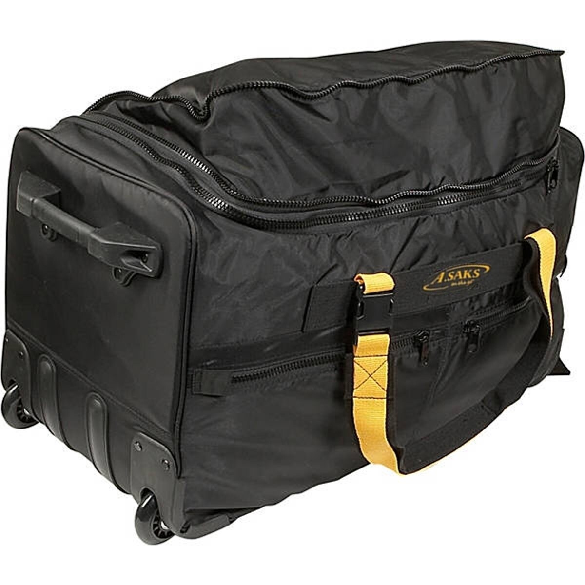A Saks 25 Inch Expandable Wheeled Upright Duffel Bag