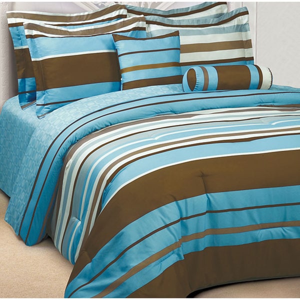 Ultra-Soft Microfiber Stripe Reversible 3-Piece Comforter Set