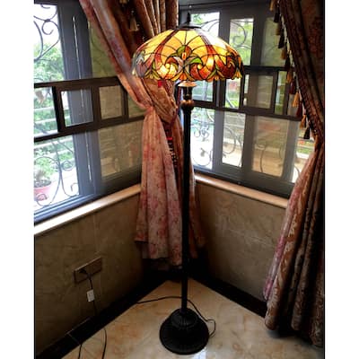 Chloe Tiffany Style Victorian Design 2-light Bronze Floor Lamp