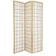 preview thumbnail 9 of 22, Wood and Rice Paper Windowpane Shoji Screen (China) Natural-3 Panel