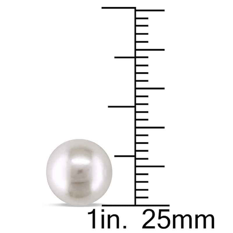 Miadora 14k Yellow Gold White Cultured Freshwater Pearl Stud Earrings (8-8.5 mm)