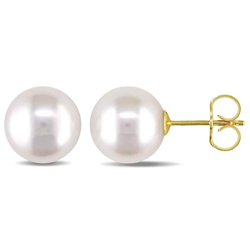 Miadora 14k Yellow Gold Cultured Freshwater Pearl Stud Earrings (9-10 mm)