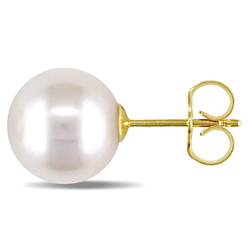 Miadora 14k Yellow Gold Cultured Freshwater Pearl Stud Earrings (9-10 mm)