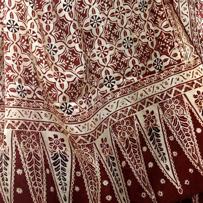 Silk 'Budding Jasmine' Batik Scarf