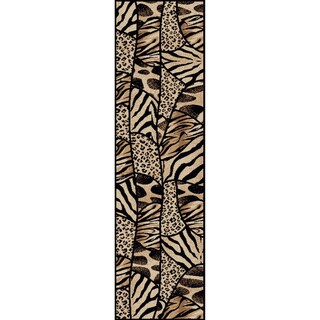 Virginia Animal Print Black/ Beige Olefin Rug (2'2 x 7'7) - Overstock ...