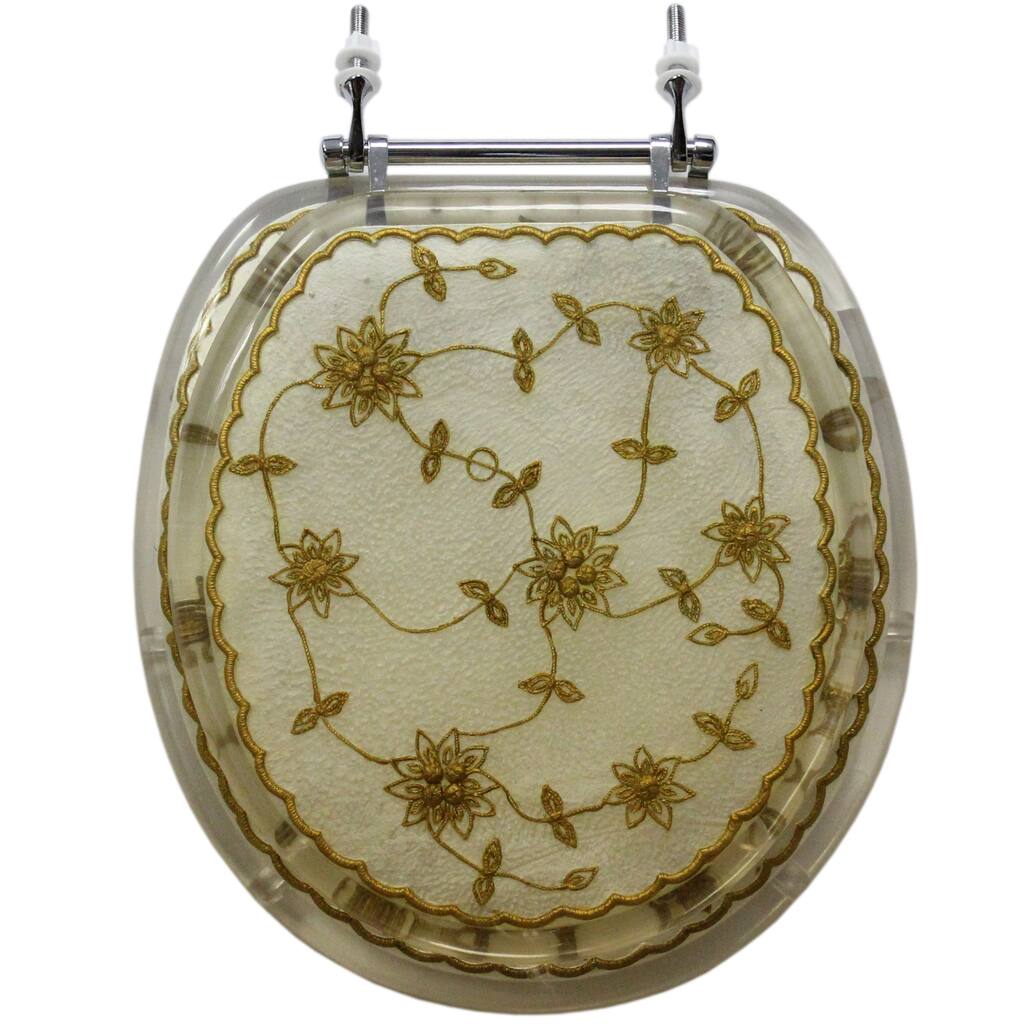 Pearl White Polyresin Toilet Seat