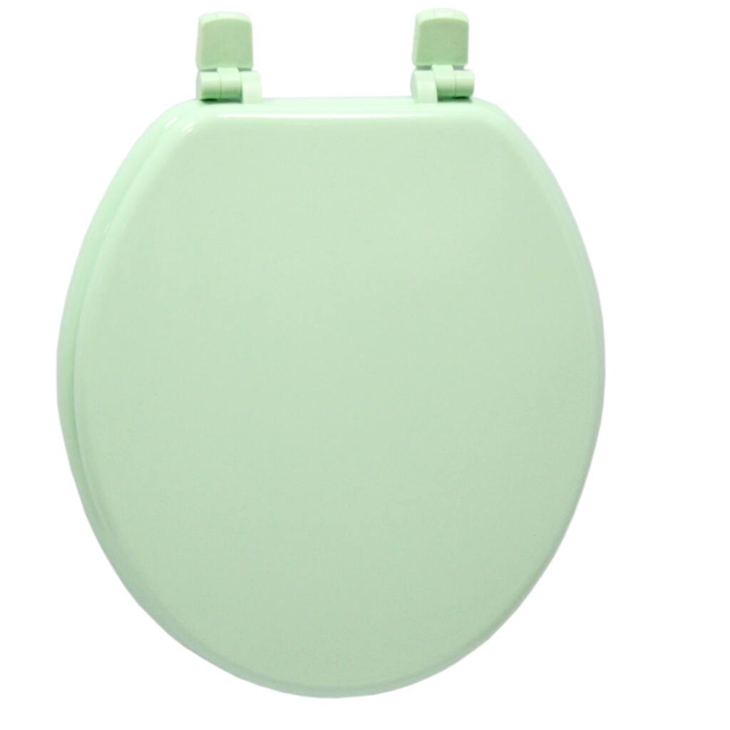 Green Solid Molded Wood Toilet Seat