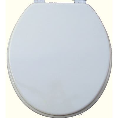 White Solid Molded Wood Toilet Seat