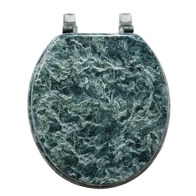 Green Marblized Molded Wood Toilet Seat