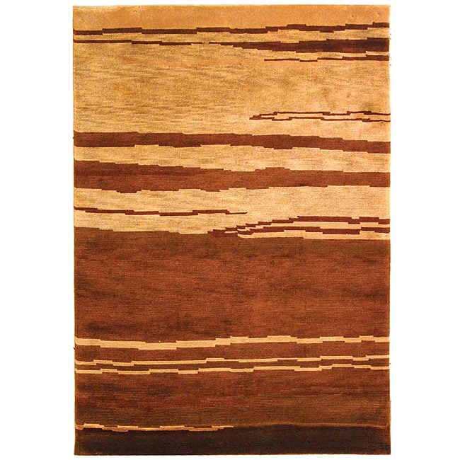 Hand knotted Zeno Contemporary Wool Rug (6 X 9)