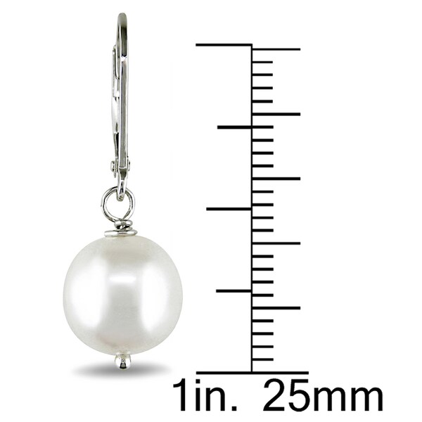 Miadora Silver Freshwater Pearl Earrings (10-11 mm)
