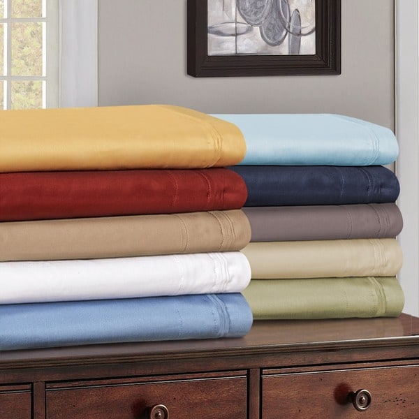 Superior Egyptian Cotton 1000 Thread Count Olympic Queen Solid Sheet ...