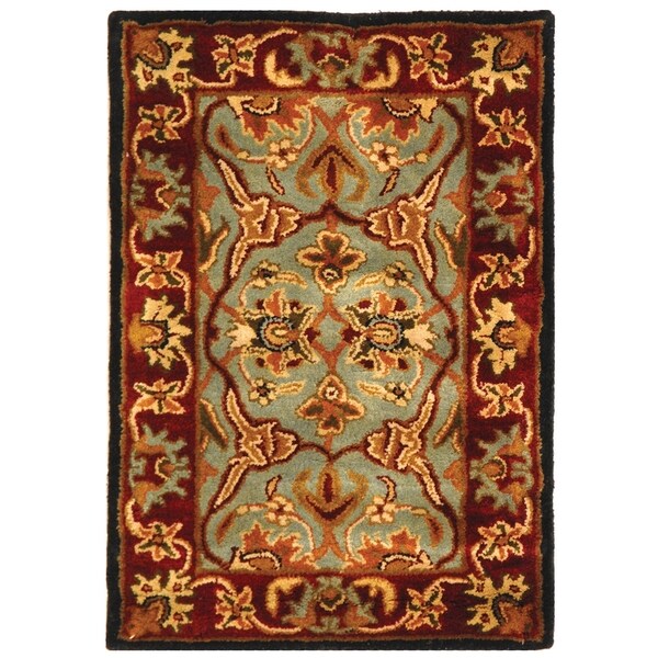 Safavieh Handmade Heritage Timeless Traditional Blue/ Red Wool Rug - 2' X 3'