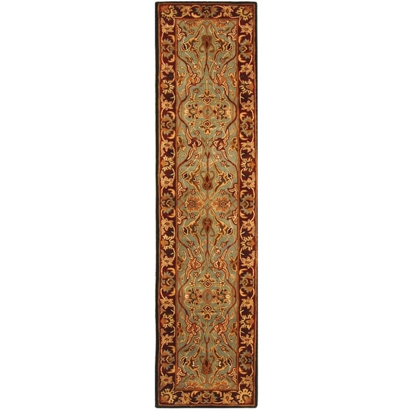 Handmade Heritage Traditional Blue/ Red Wool Runner (2'3 x 8') Safavieh Runner Rugs