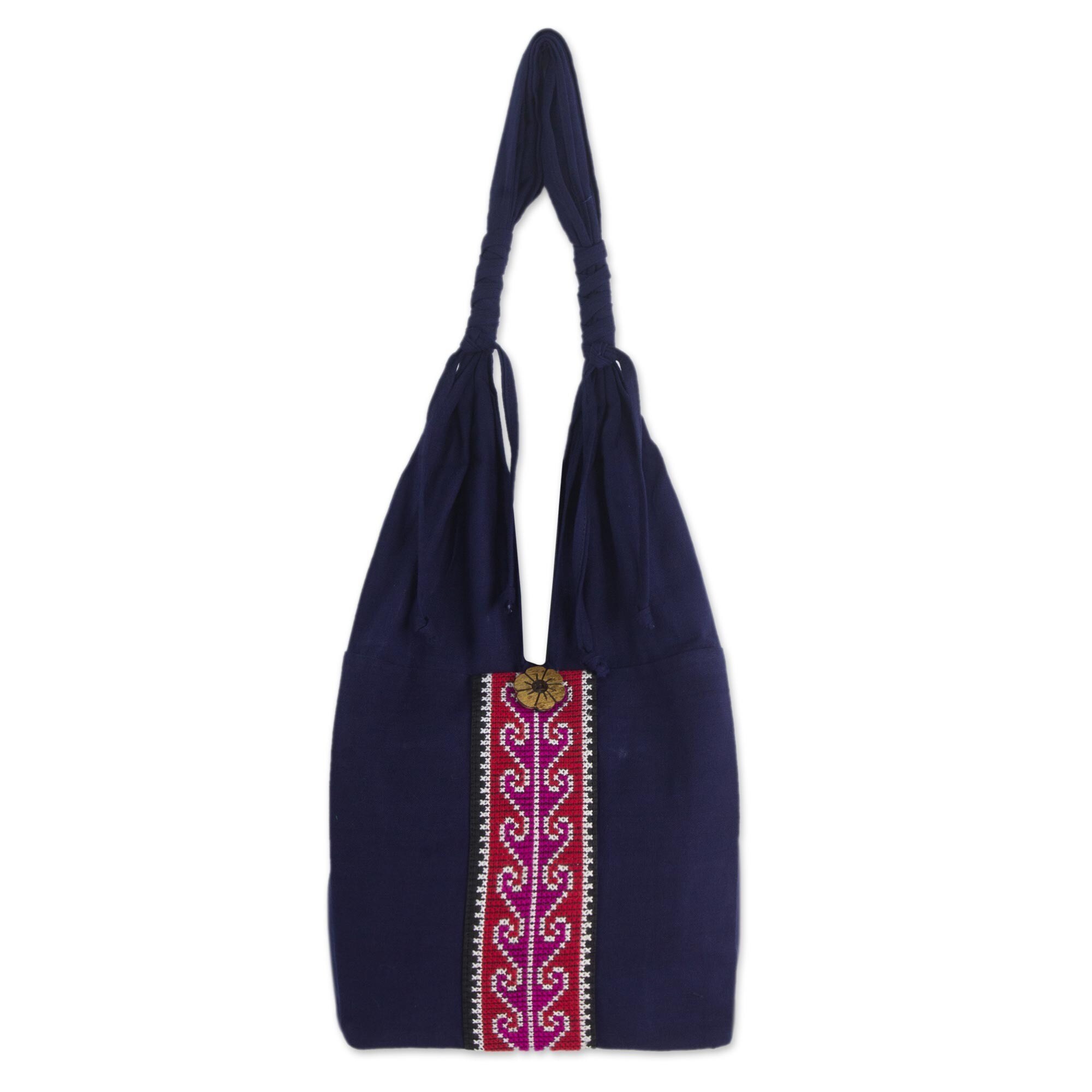 Shop Cotton 'Rose River' Handbag (Thailand) - On Sale - Free Shipping ...