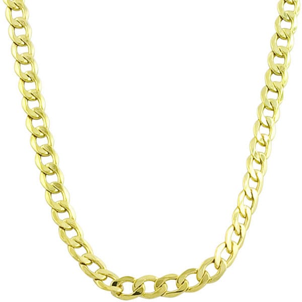 Fremada 14k Yellow Gold 3mm Curb Chain (18 - 24 inches) - Free Shipping ...