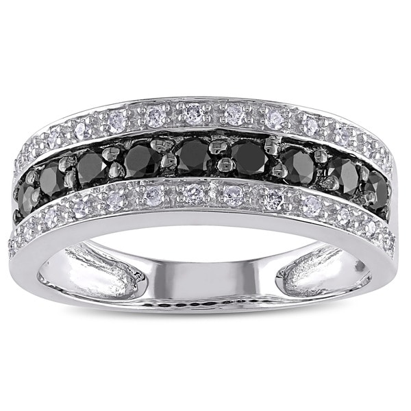 Miadora 14k Gold 3/4ct TDW Black and White Diamond Ring (H-I, I1-I2 ...