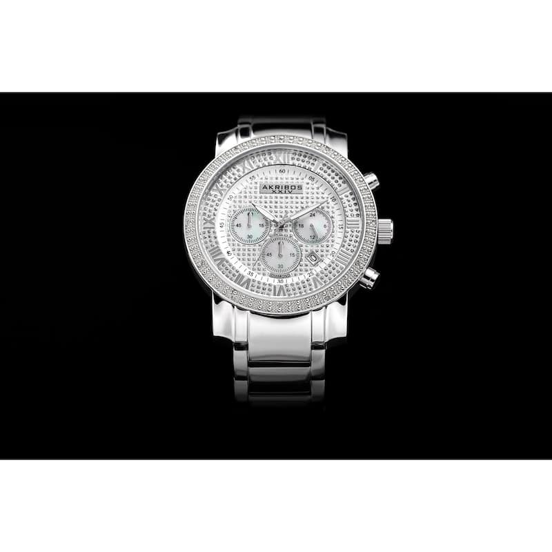 Akribos XXIV Men's Diamond Accent Quartz Chronograph Bracelet Watch