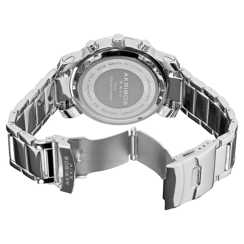 Akribos XXIV Men's Diamond Accent Quartz Chronograph Bracelet Watch