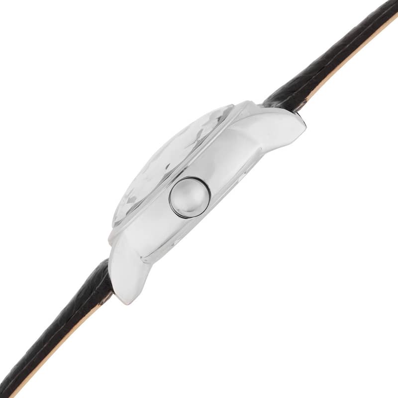 Burgi Women's Diamond Quartz Date Watch, Black Strap