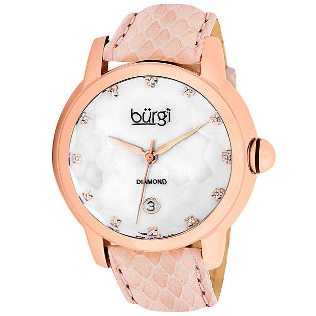 Burgi Women's Diamond Quartz Date Watch