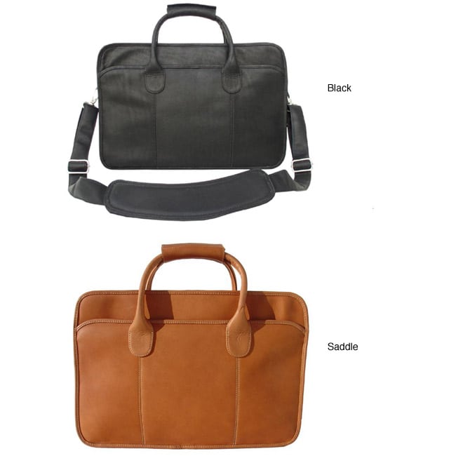 Piel Top Grain Leather Simple Portfolio Briefcase
