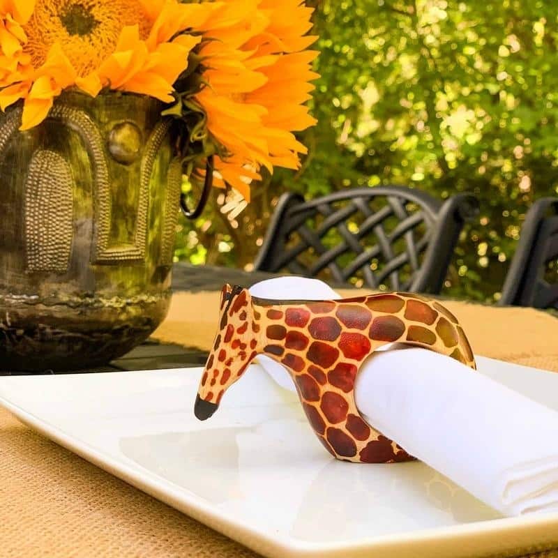 Handmade Safari Napkin Rings Set of 6 (Kenya)