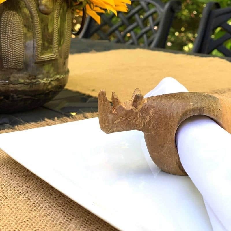 Handmade Safari Napkin Rings Set of 6 (Kenya)