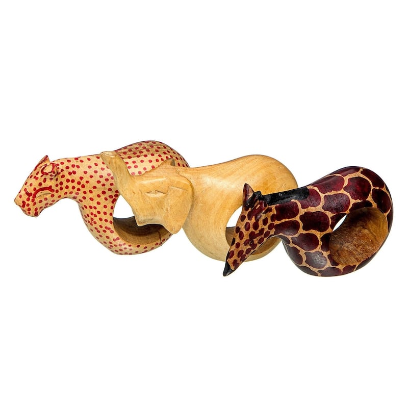 Handmade Safari Napkin Rings Set of 6 (Kenya)